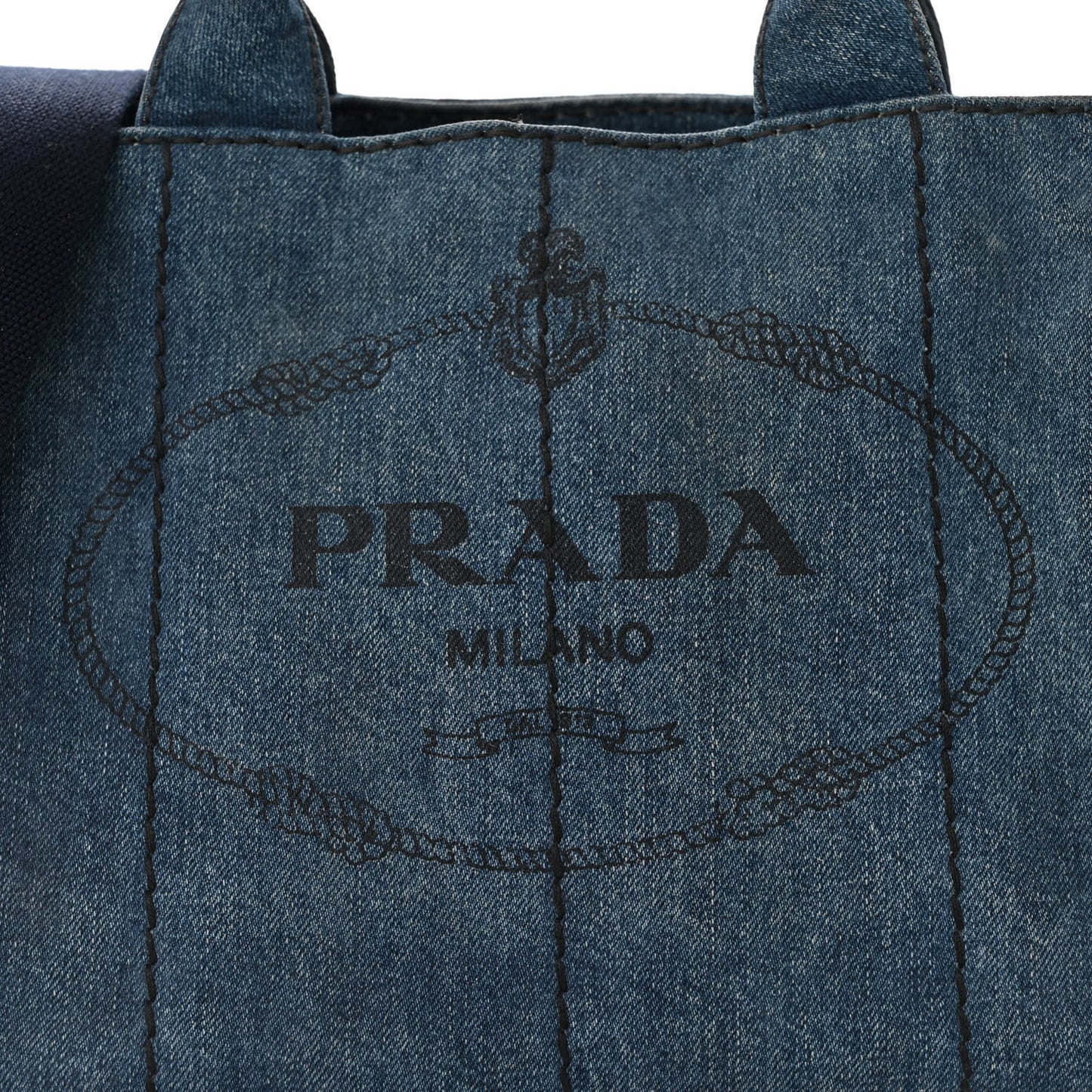 Denim Small Logo Tote Bleu