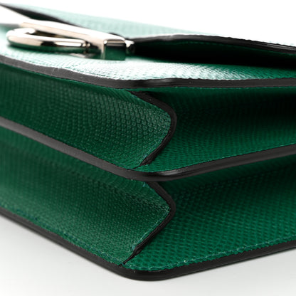 Salvatore Ferragamo Calfskin Reptile Embossed Joanne Crossbody Emerald Green 10 of 10