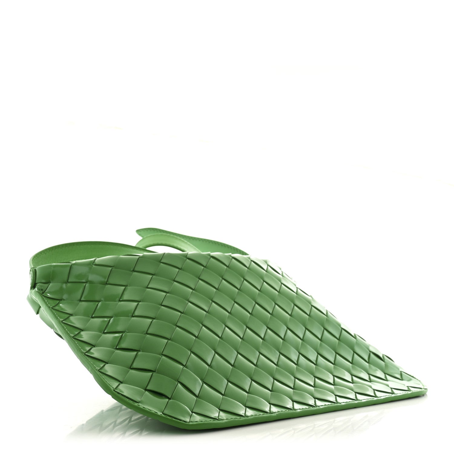 Bottega Veneta Brushed Calfskin Intrecciato Cradle Fold Over Shoulder Bag Parakeet 4 of 9