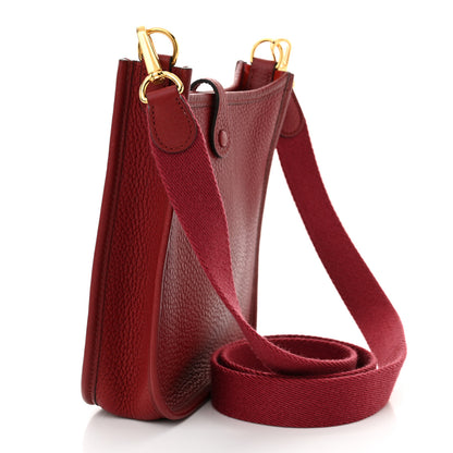 Hermes Taurillon Clemence Evelyne TPM Rouge Grenat 3 of 11