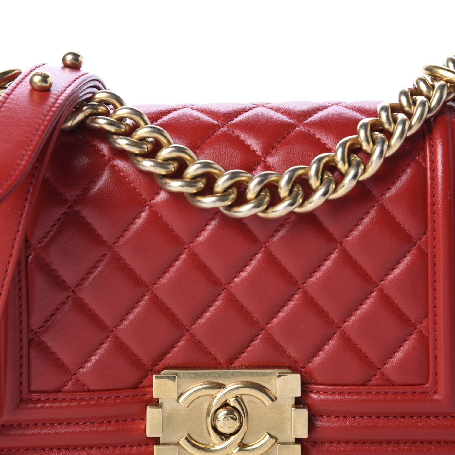 Chanel Lambskin Quilted Small Boy Flap Red 10 of 11