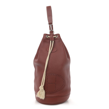 Hermes Taurillon Clemence Lunch Drawstring Bag Rouge H 1 of 10