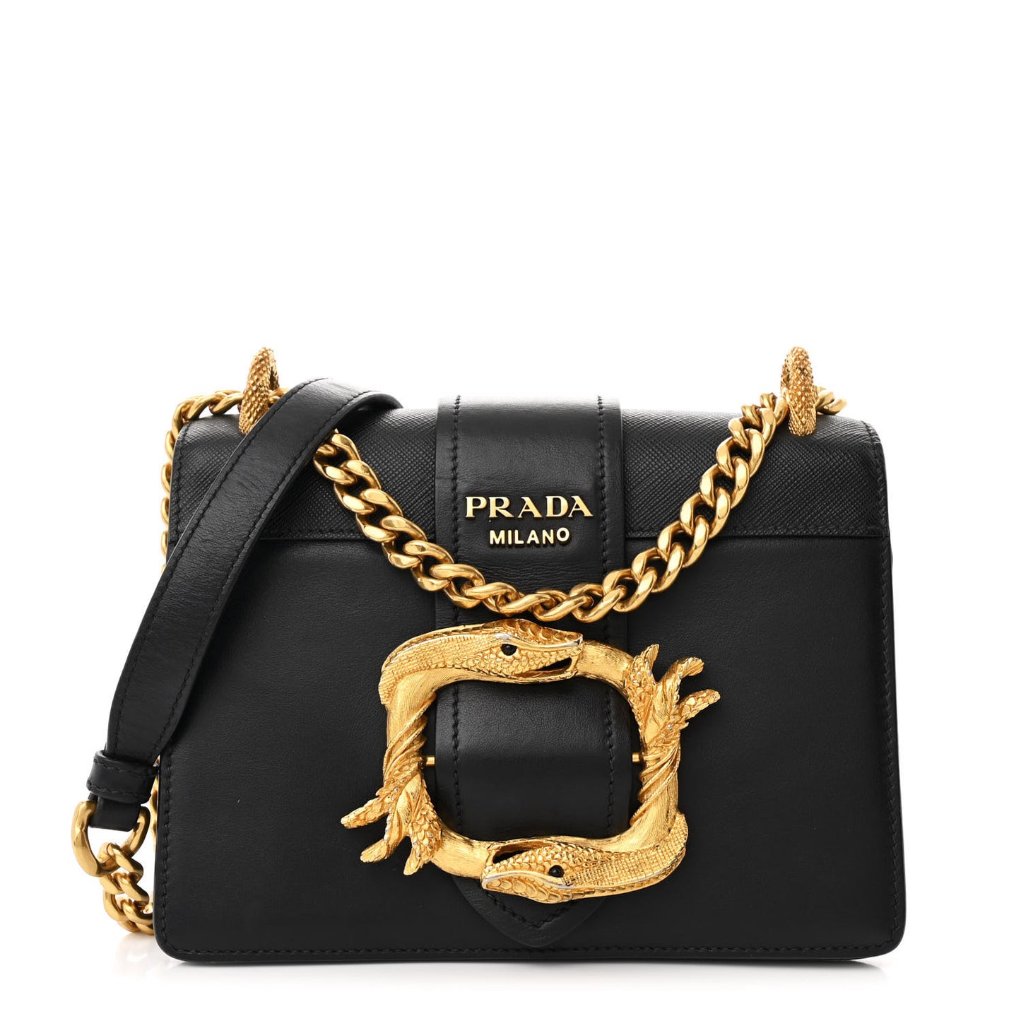 City Calf Saffiano Animalier Cahier Bag Black