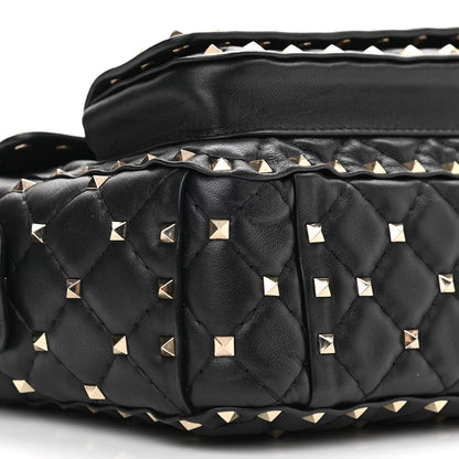 Valentino Garavani Lambskin Medium Rockstud Spike Shoulder Bag Black 8 of 11
