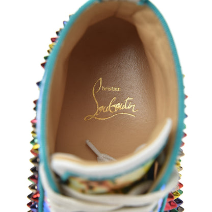Christian Louboutin Suede Nappa Louis Pik Pik Orlato Flat Spikes Sneakers 37.5 Multicolor 6 of 8