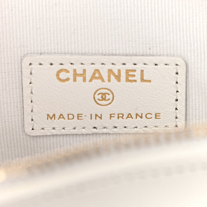 Chanel Lambskin Quilted CC In Love Heart Clutch With Chain White 6 of 10