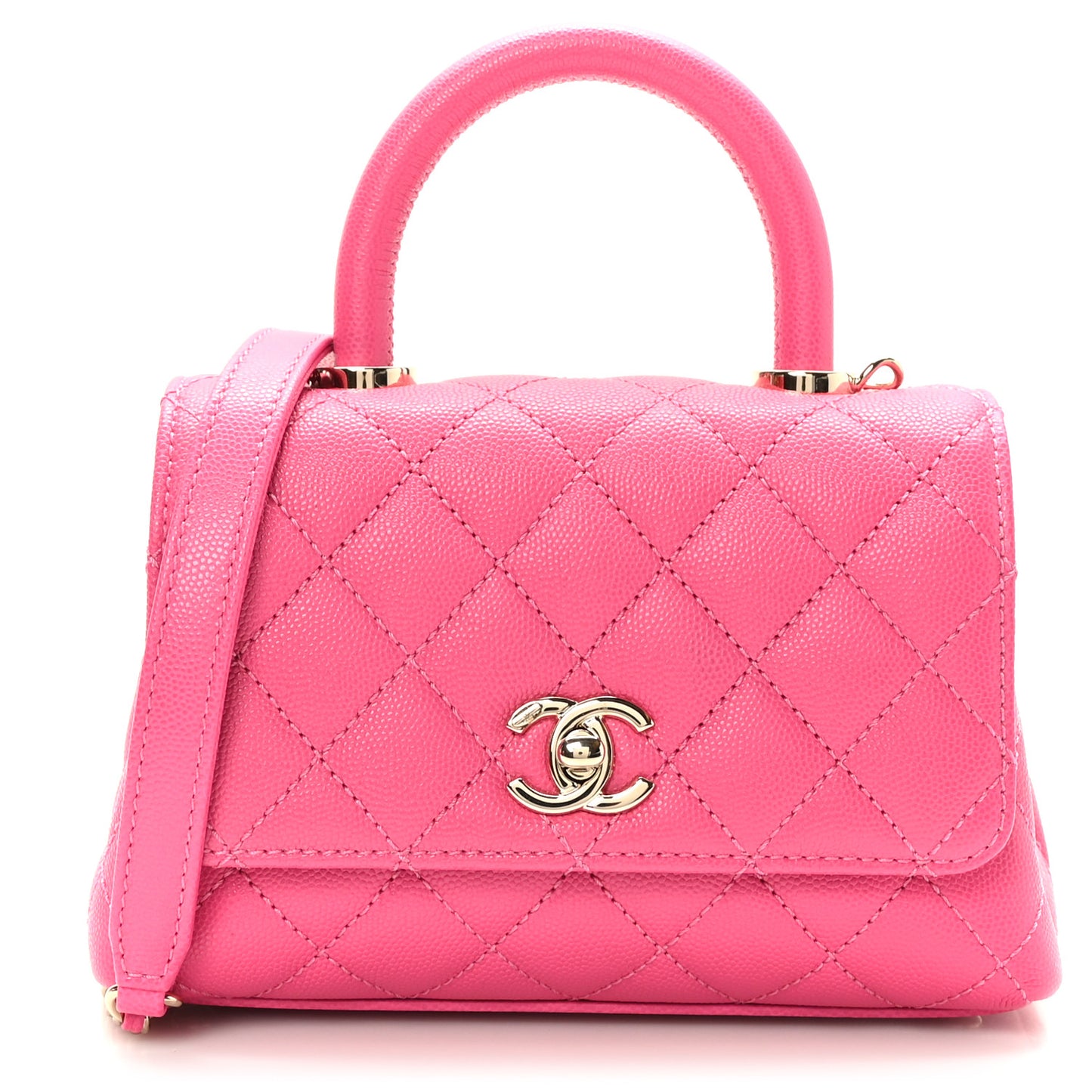 Caviar Quilted Extra Mini Coco Handle Flap Rose