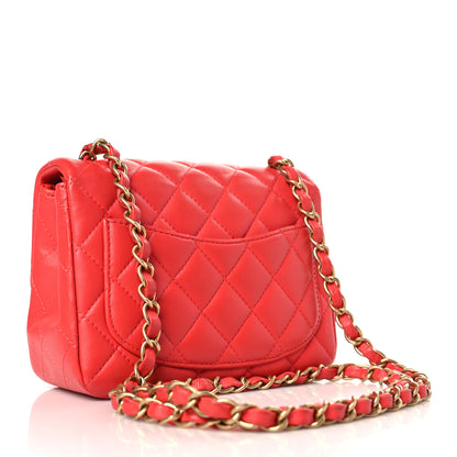Chanel Lambskin Quilted Mini Square Flap Red 3 of 9