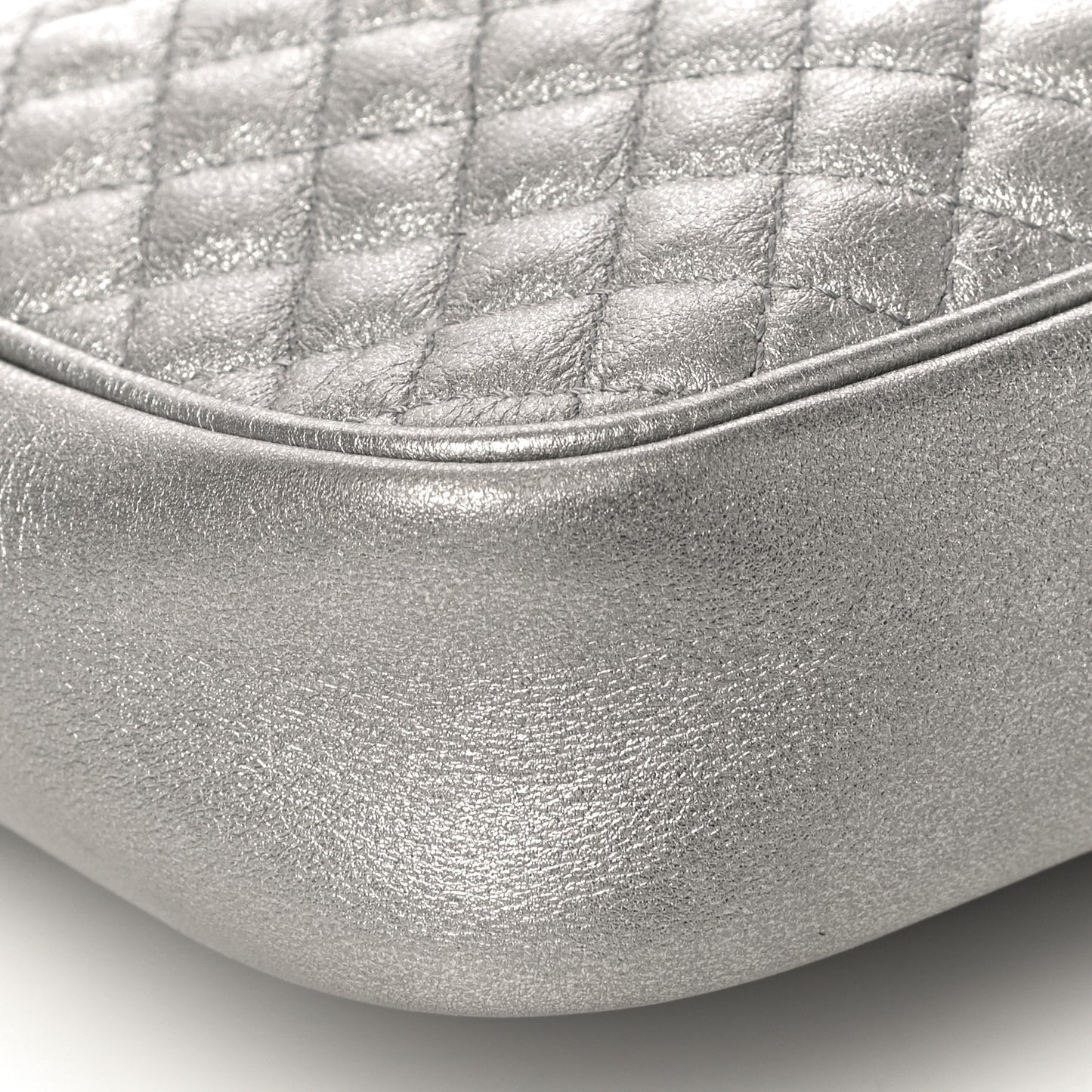 Laminated Nappa Web Trapuntata Small GG Shoulder Bag Argento