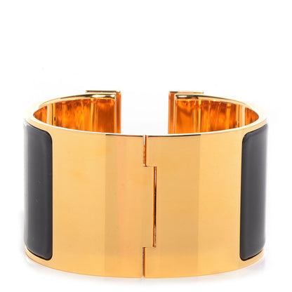 Hermes Enamel Extra Wide Clic Clac H Bracelet PM Black 4 of 6