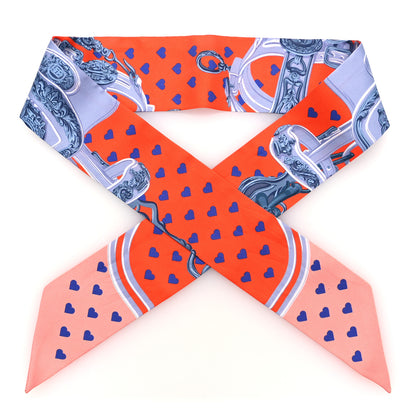 Hermes Silk Brides de Gala Love Twilly Orange Gris Bleuete Saumon 1 of 4