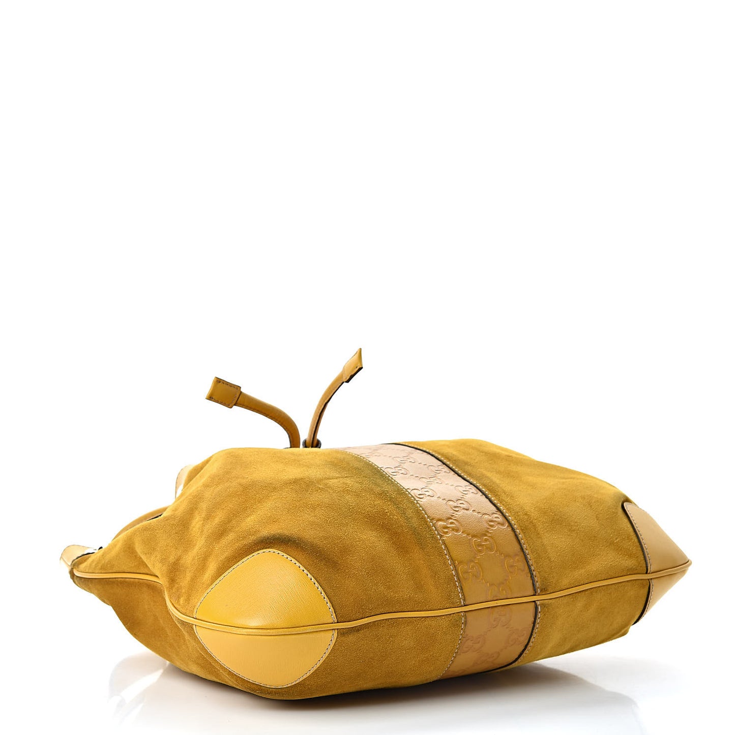 Suede Guccissima Drawstring Shoulder Bag Yellow