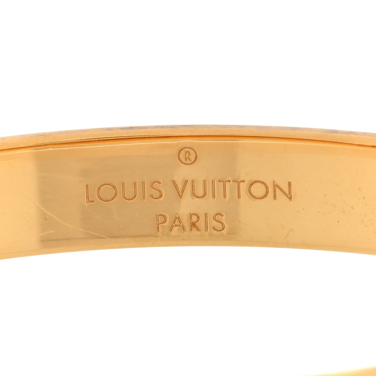 Louis Vuitton Brass Monogram Nanogram Cuff S Gold 8 of 8
