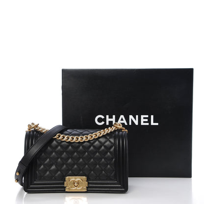 Chanel Lambskin Quilted Medium Boy Flap Black 8 of 8