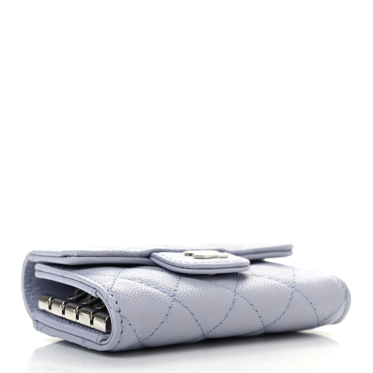 Caviar Quilted Classic 4 Key Holder Wallet Light Purple