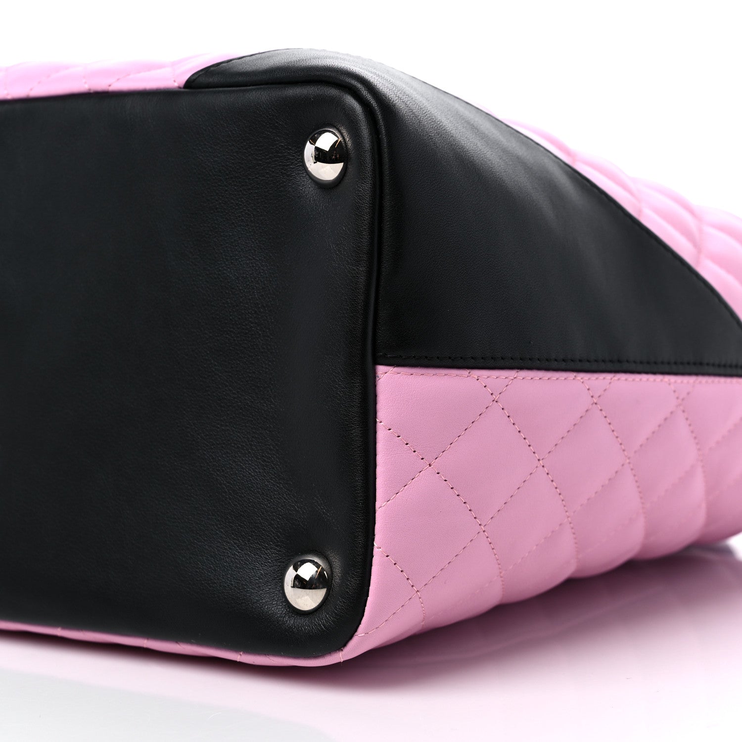 Chanel Calfskin Quilted Large Cambon Tote Pink Black 9 of 10