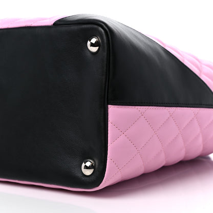 Chanel Calfskin Quilted Large Cambon Tote Pink Black 9 of 10