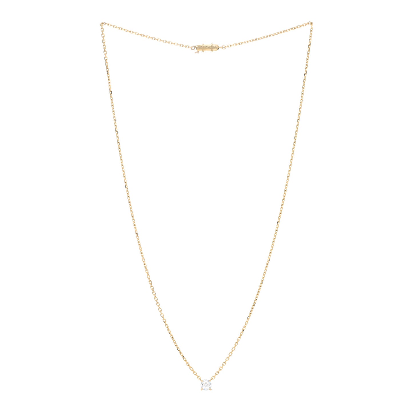 18K Yellow Gold Diamond .54ct Solitaire 1895 Pendant Necklace