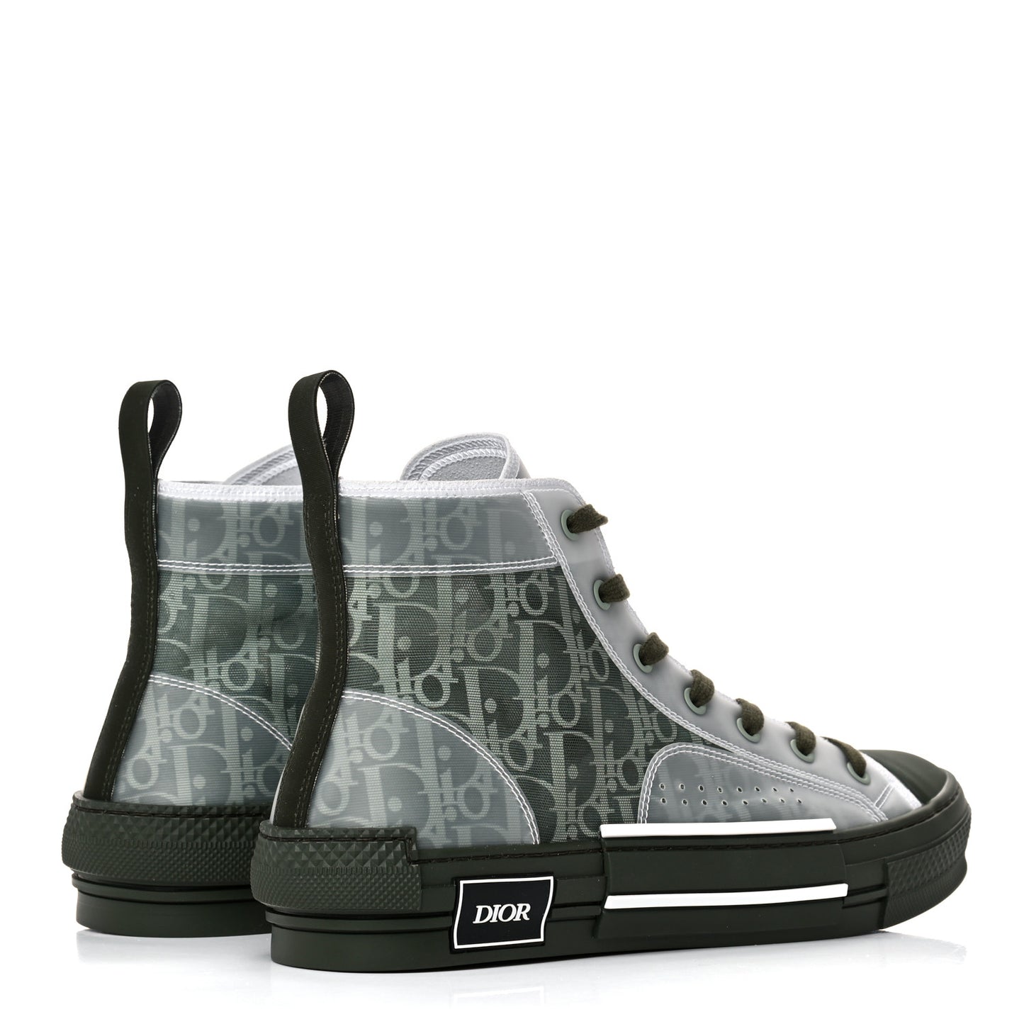 Technical Canvas Oblique Mens B23 High Top Sneakers 43 Olive