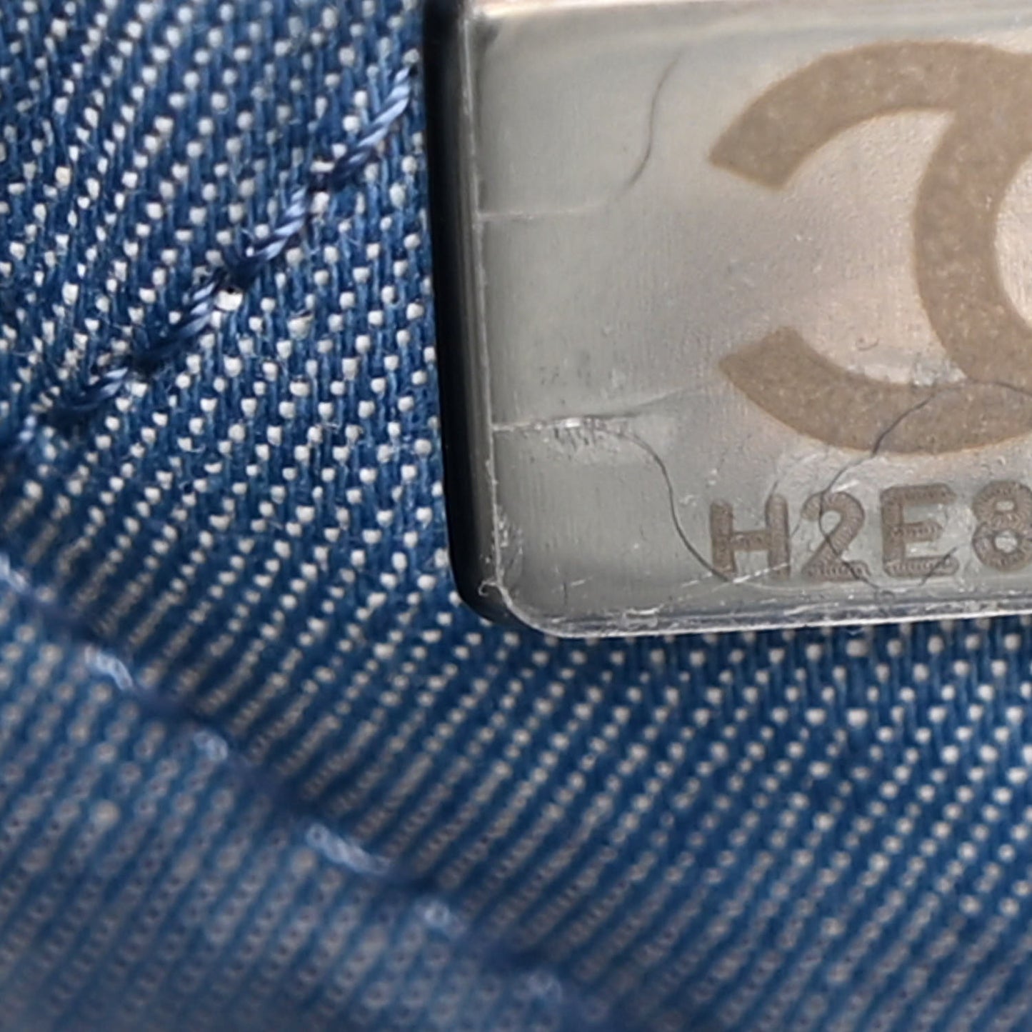 Denim Quilted Chanel 22 Blue