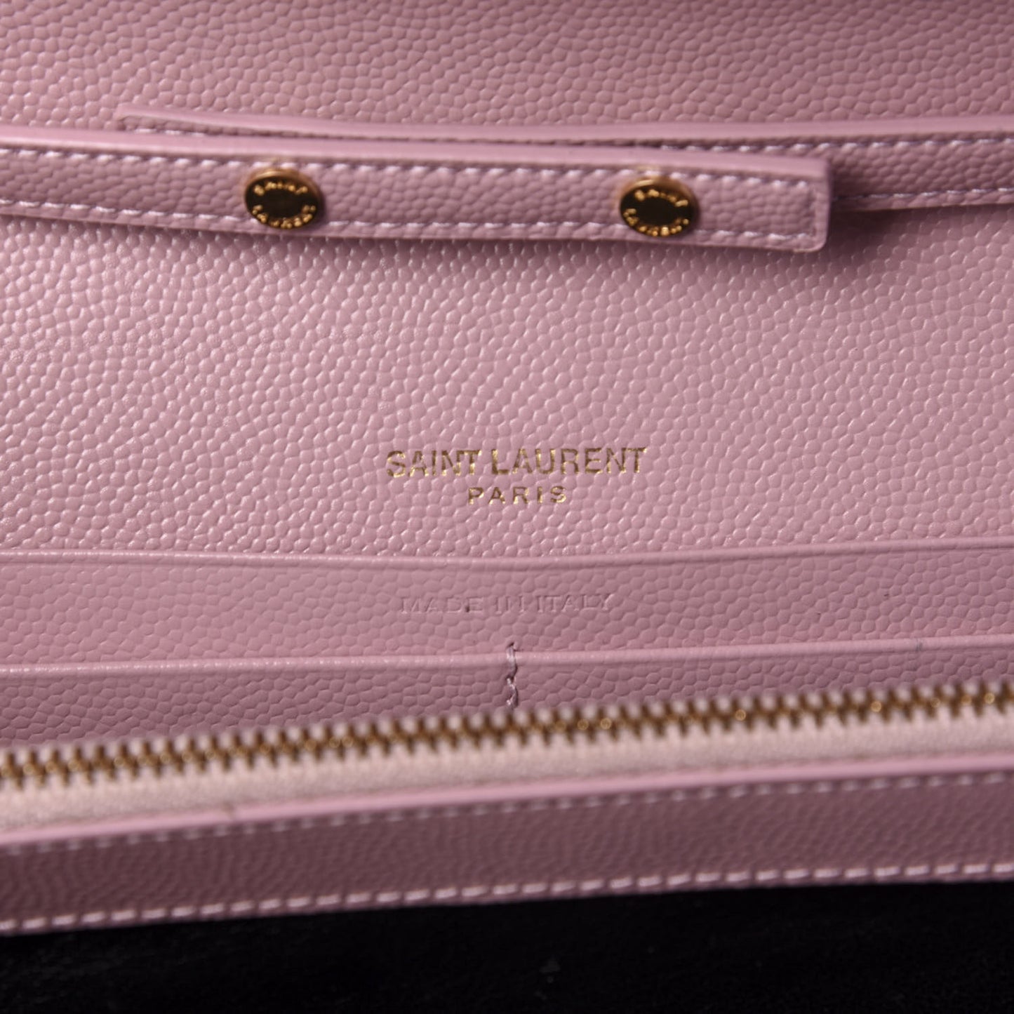 Grain De Poudre Matelasse Chevron Monogram Chain Wallet Tender Pink
