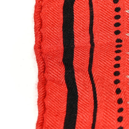 Hermes Cashmere Silk Zouaves Et Dragons Shawl 140 Rouge Grenadine Naturel Gris 5 of 5