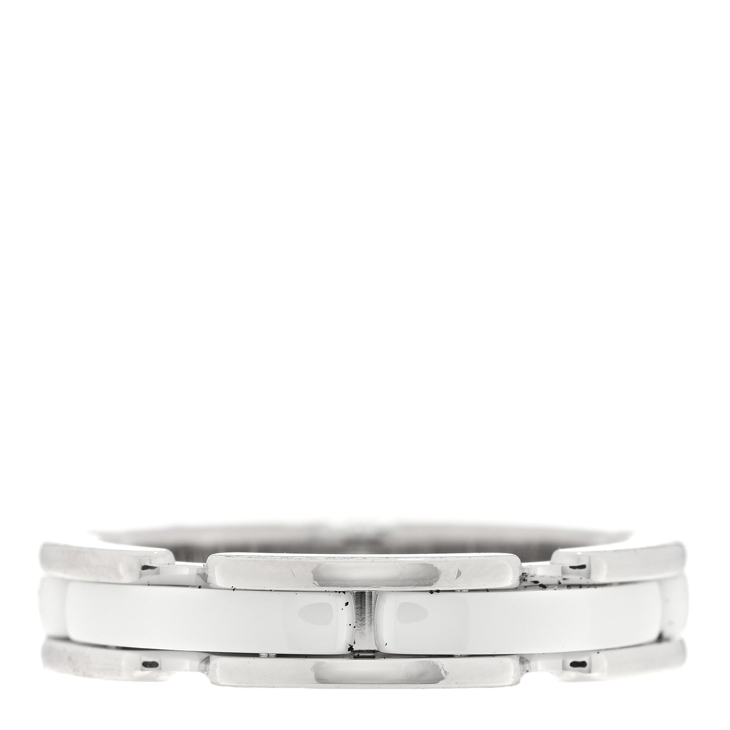 Chanel 18K White Gold Ceramic Diamond Slim Ultra Ring 51 5.75 White 3 of 4