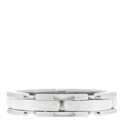 Chanel 18K White Gold Ceramic Diamond Slim Ultra Ring 51 5.75 White 3 of 4