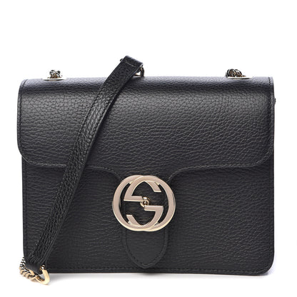 Gucci Dollar Calfskin Small Interlocking G Shoulder Bag Black 1 of 10