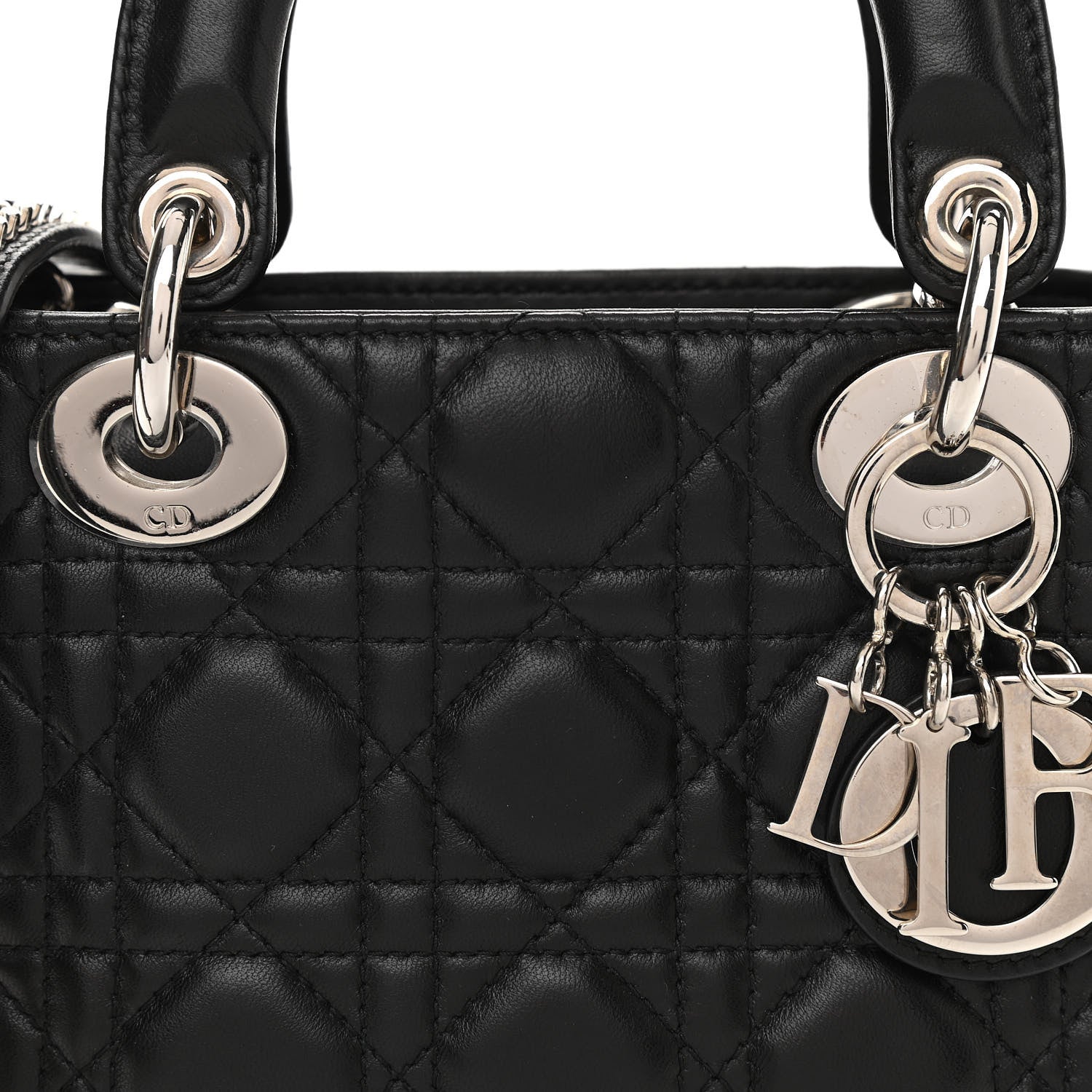 Christian Dior Lambskin Cannage Mini Lady Dior Black 8 of 11