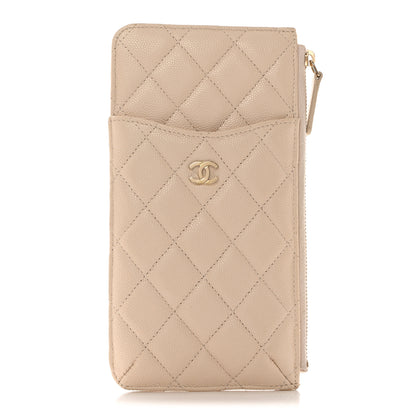 Chanel Caviar Quilted Classic iPhone Pouch Light Beige 1 of 8