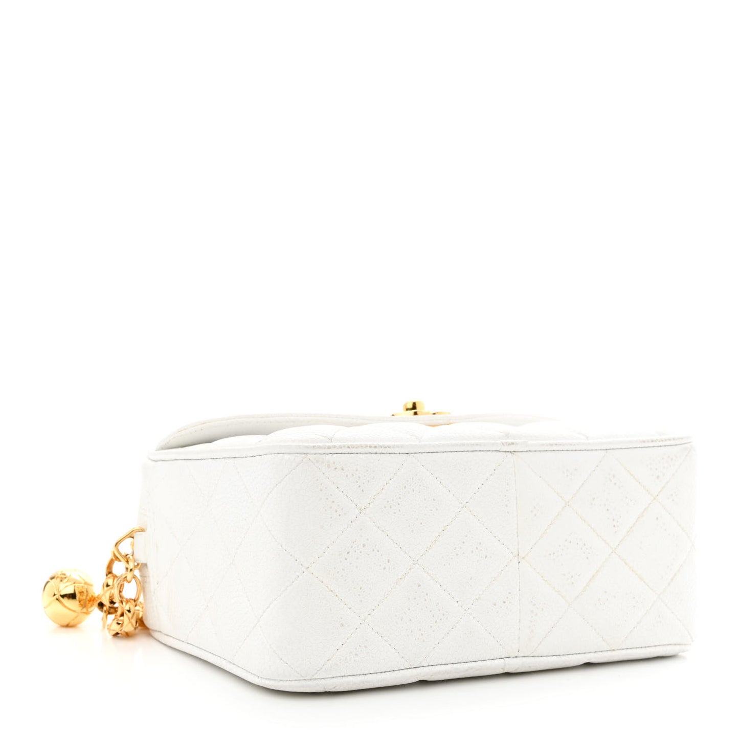 Caviar Quilted CC Camera Case White