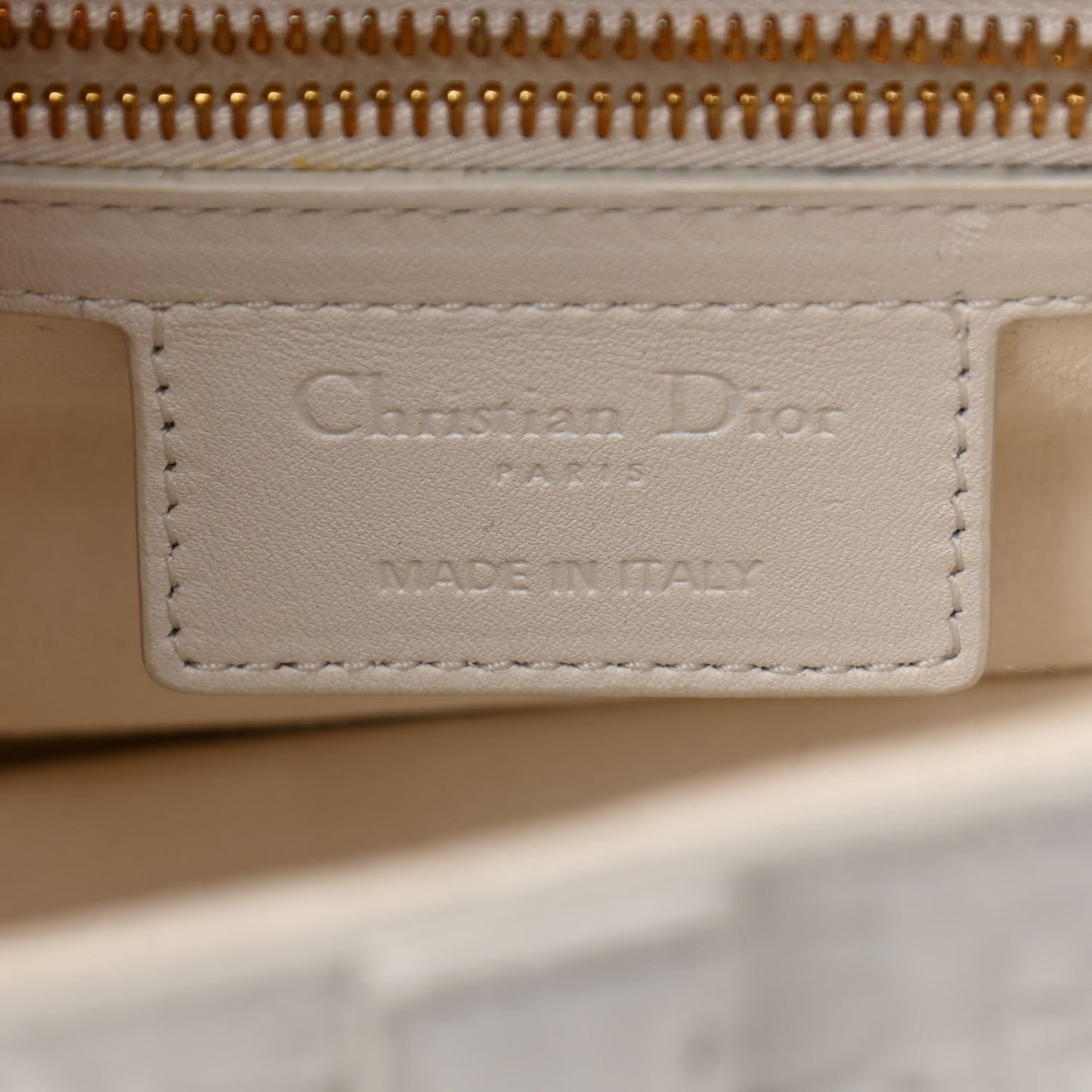 Calfskin Embossed Oblique Saddle Bag White