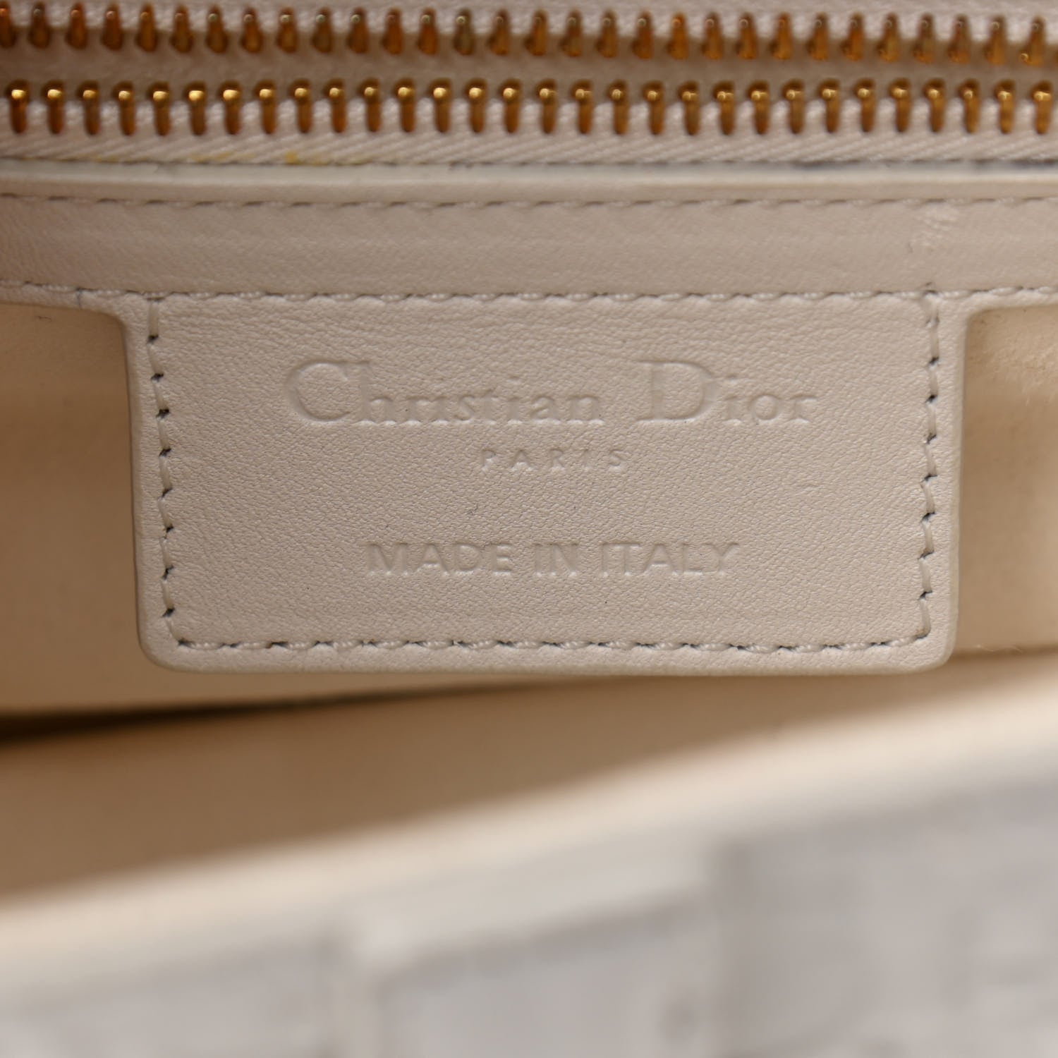 Christian Dior Calfskin Embossed Oblique Saddle Bag White 6 of 10