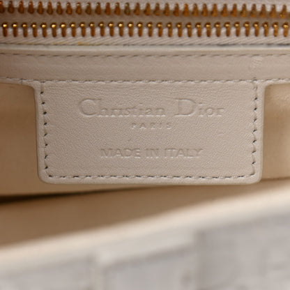 Christian Dior Calfskin Embossed Oblique Saddle Bag White 6 of 10