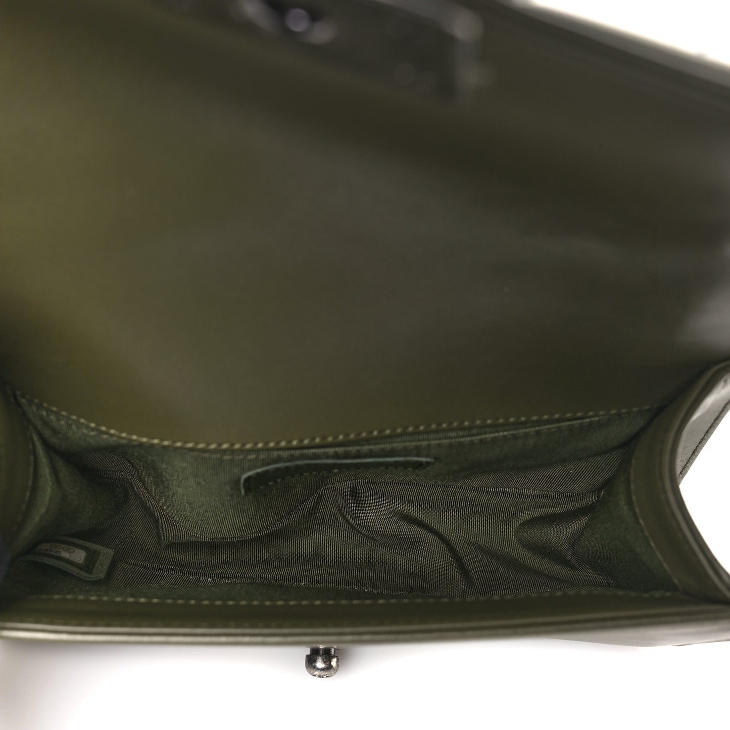 Tweed Lambskin Small Boy Flap Khaki