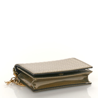 Christian Dior Metallic Patent Micro-Cannage Lady Dior Card Holder Gold 4 of 9