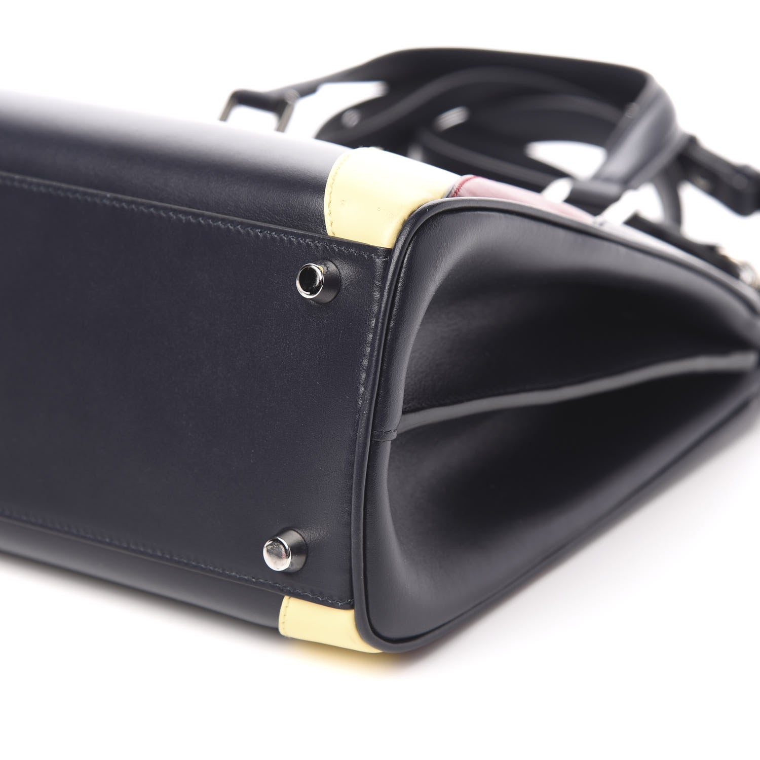Gucci Smooth Calfskin Medium Zumi Top Handle Bag Blue Romantic Cerise Butter Multicolor 9 of 10