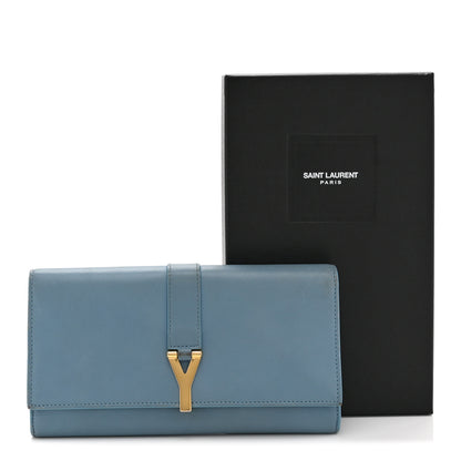 Saint Laurent Calfskin Classic Y Ligne Clutch Blue 11 of 11