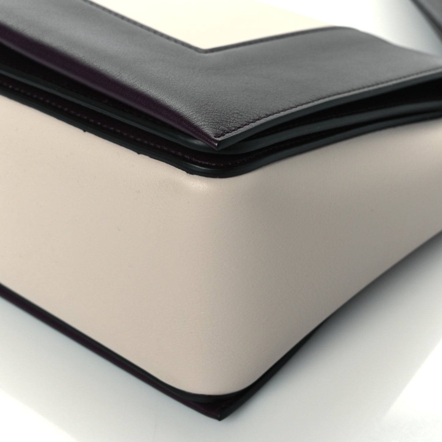 Shiny Smooth Calfskin Medium Frame Shoulder Bag Velvet Desert