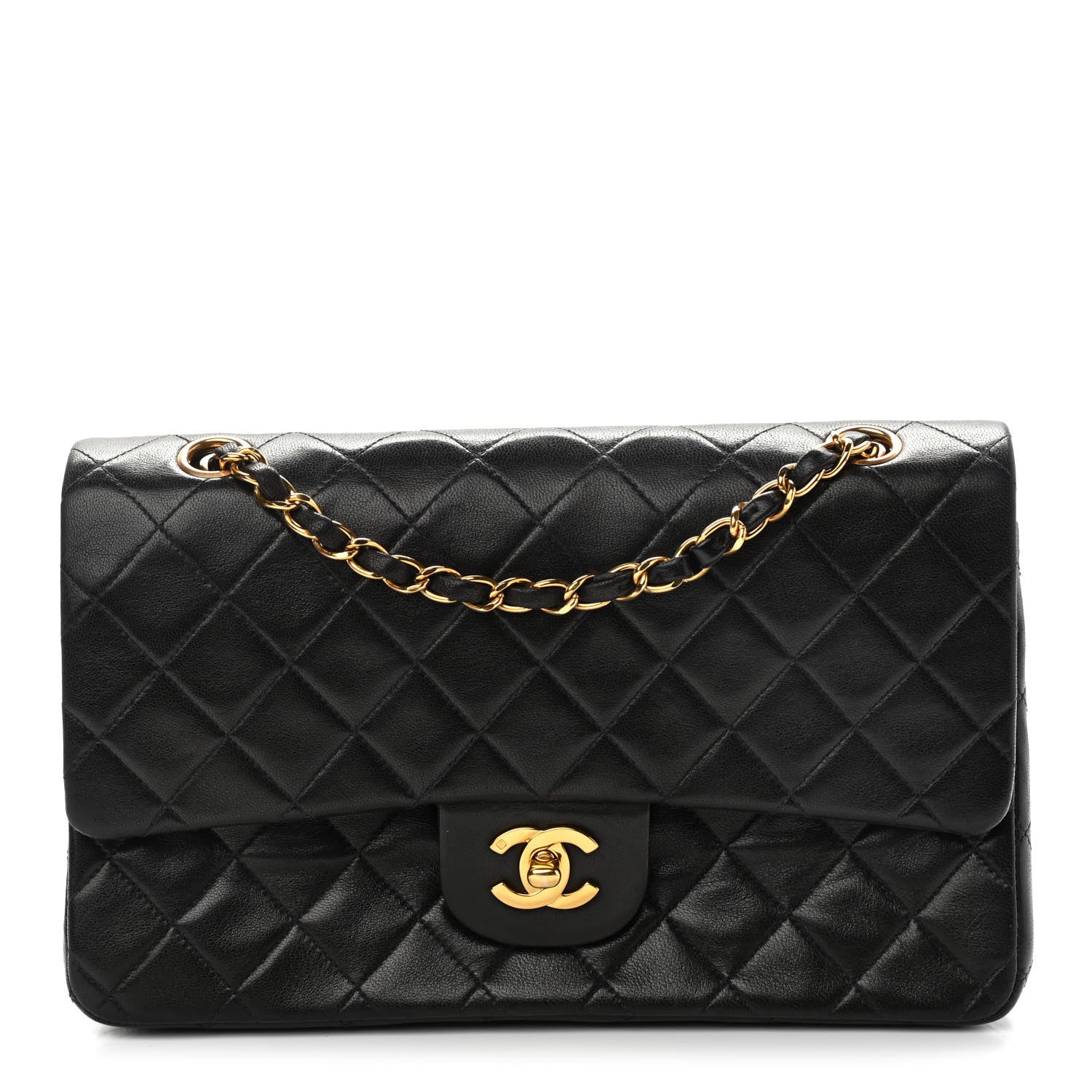 Chanel Lambskin Quilted Medium Double Flap Black 1 of 14