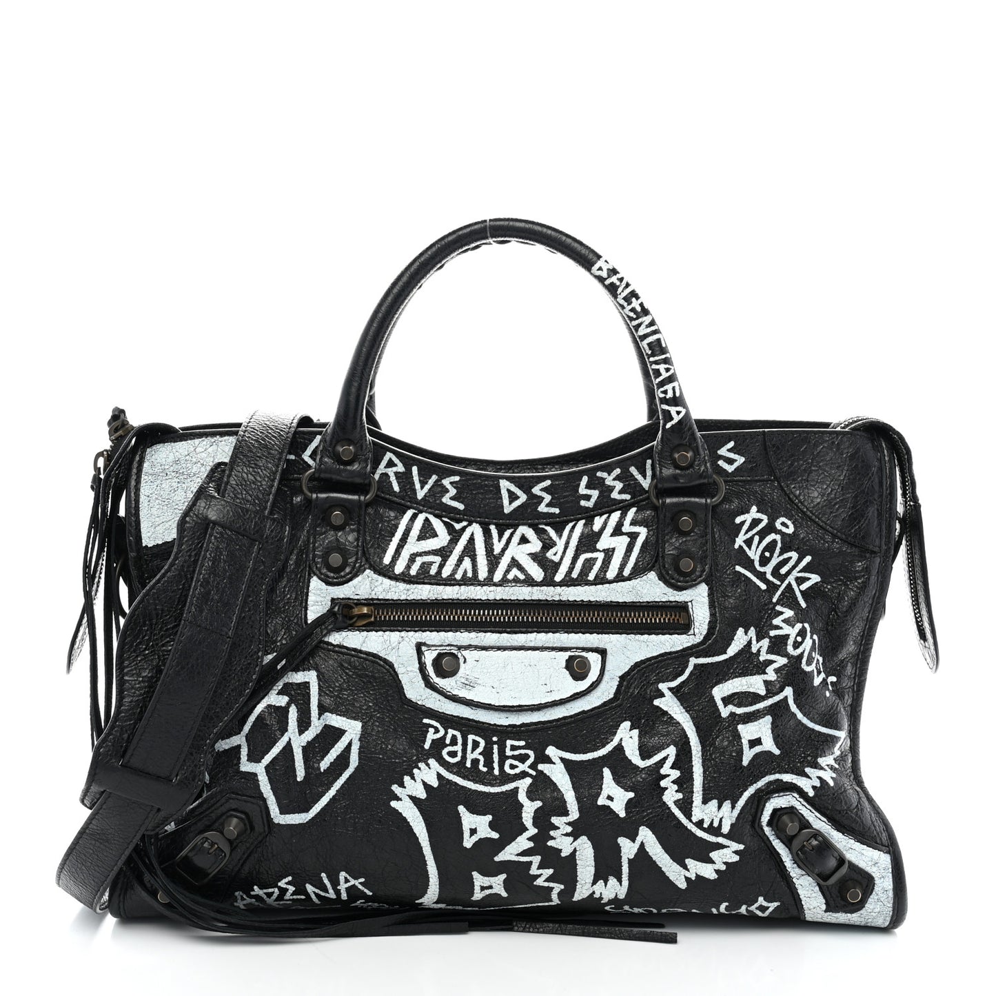 Agneau Arena Graffiti All Over Classic Hardware City Black White