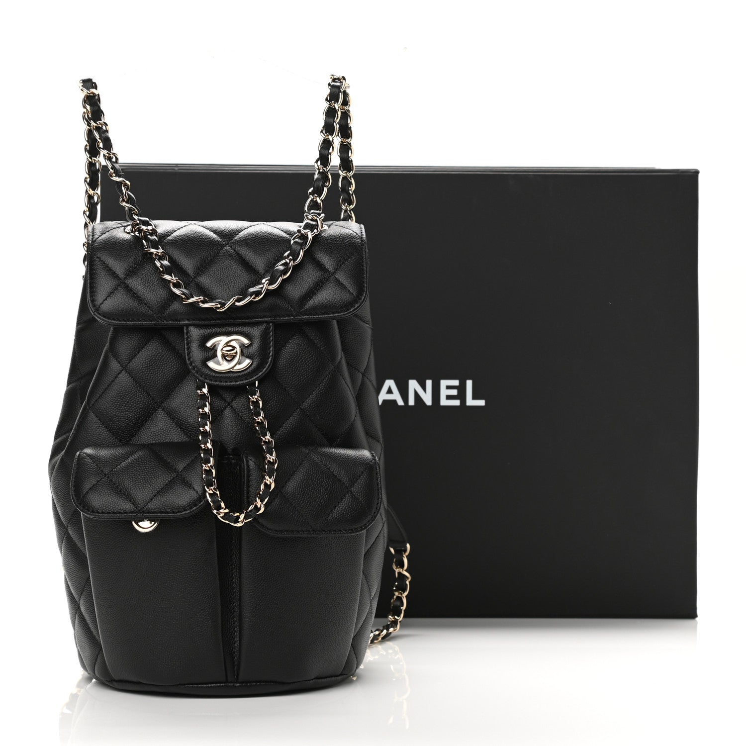 Chanel Caviar Quilted Pockets Backpack Black 10 of 10