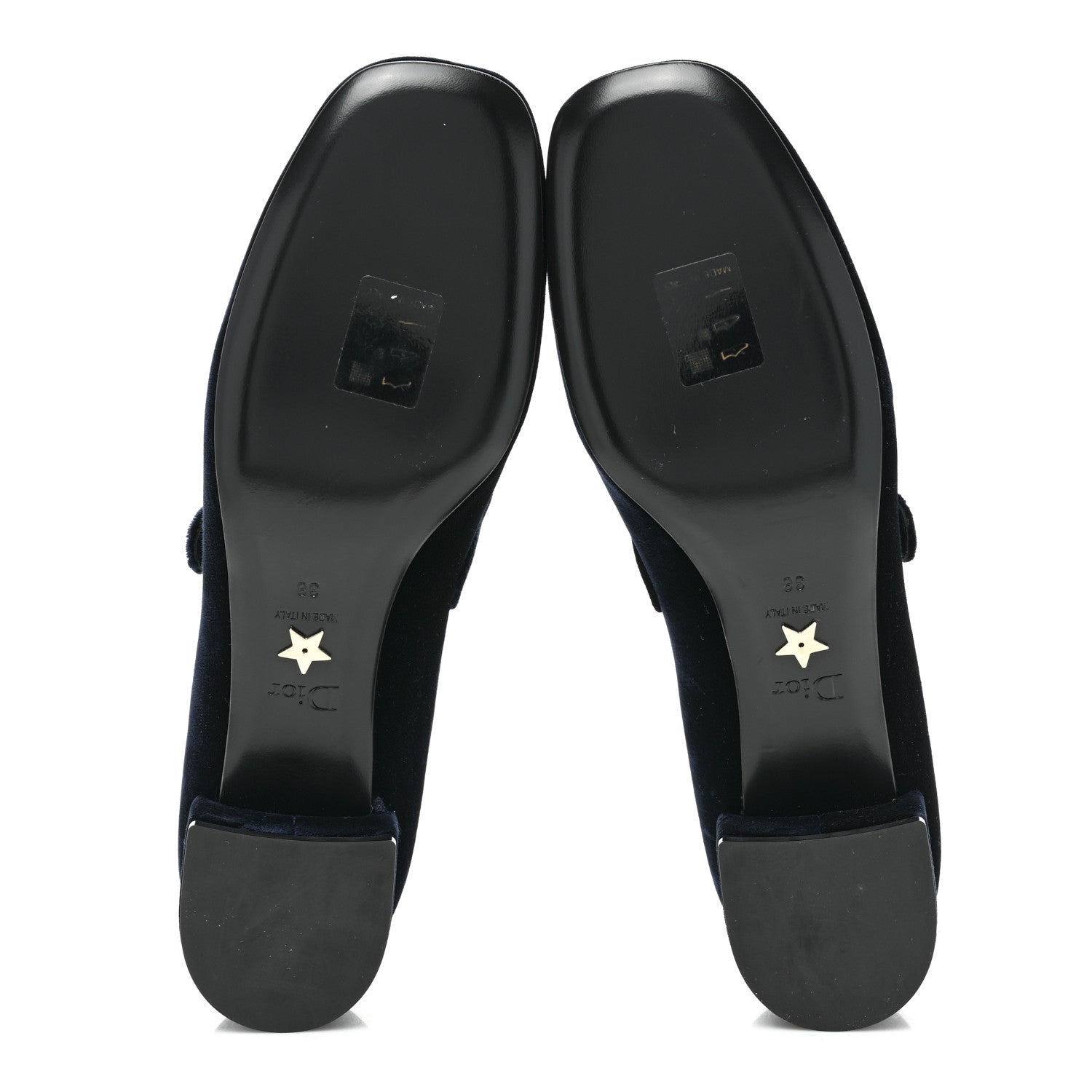 Christian Dior Velvet Baby-D Ballet Pumps 38 Deep Blue 5 of 8