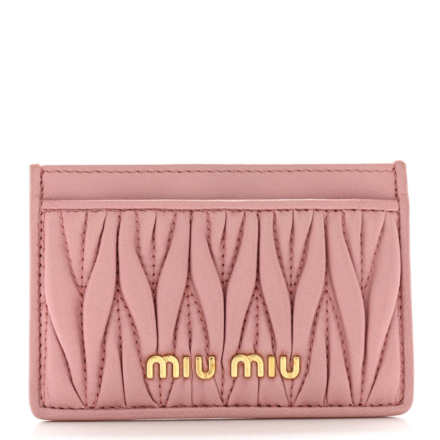 Miu Miu Nappa Matelasse Card Holder Rosa 1 of 8