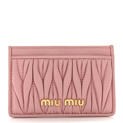 Miu Miu Nappa Matelasse Card Holder Rosa 1 of 8