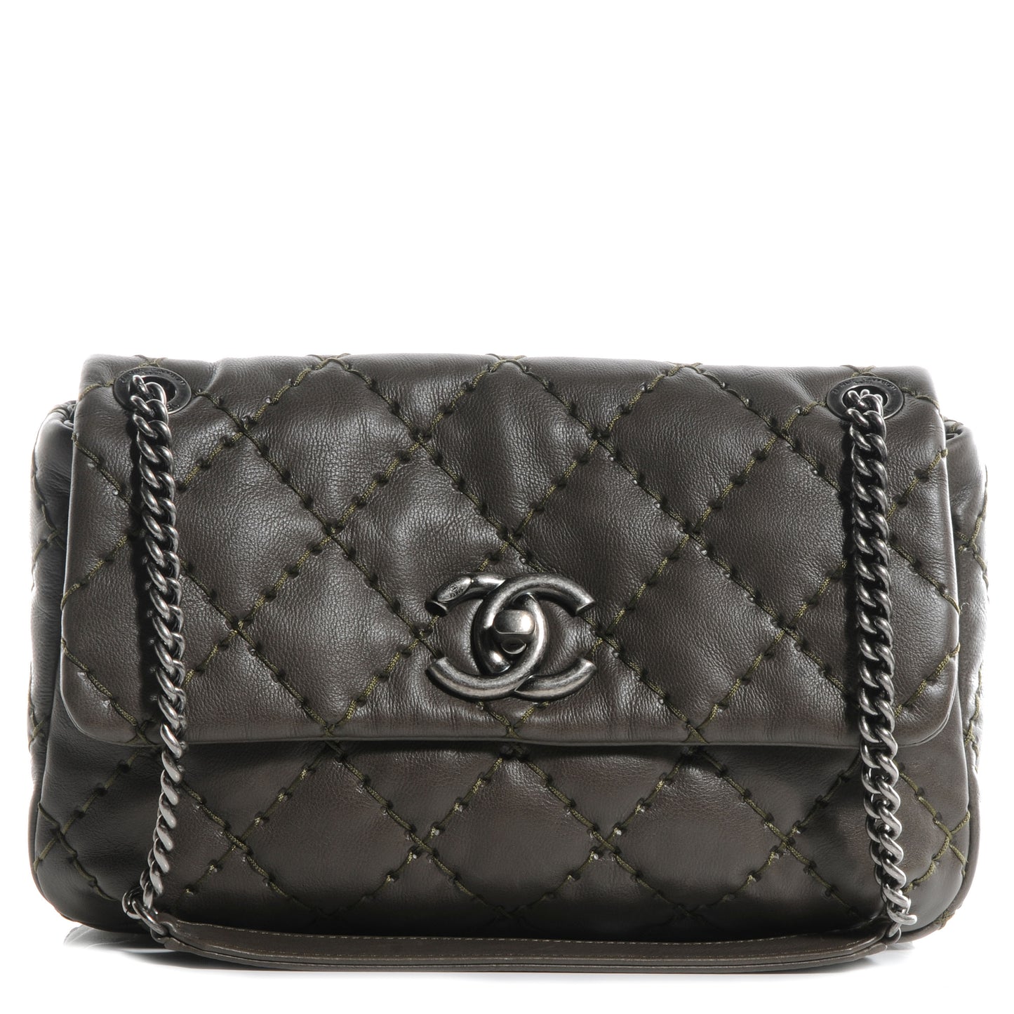 Calfskin Ultimate Stitch Flap Khaki