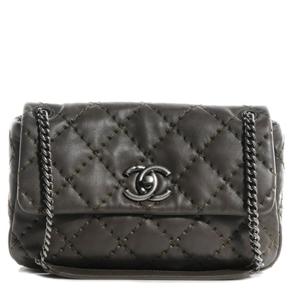 Chanel Calfskin Ultimate Stitch Flap Khaki 1 of 10