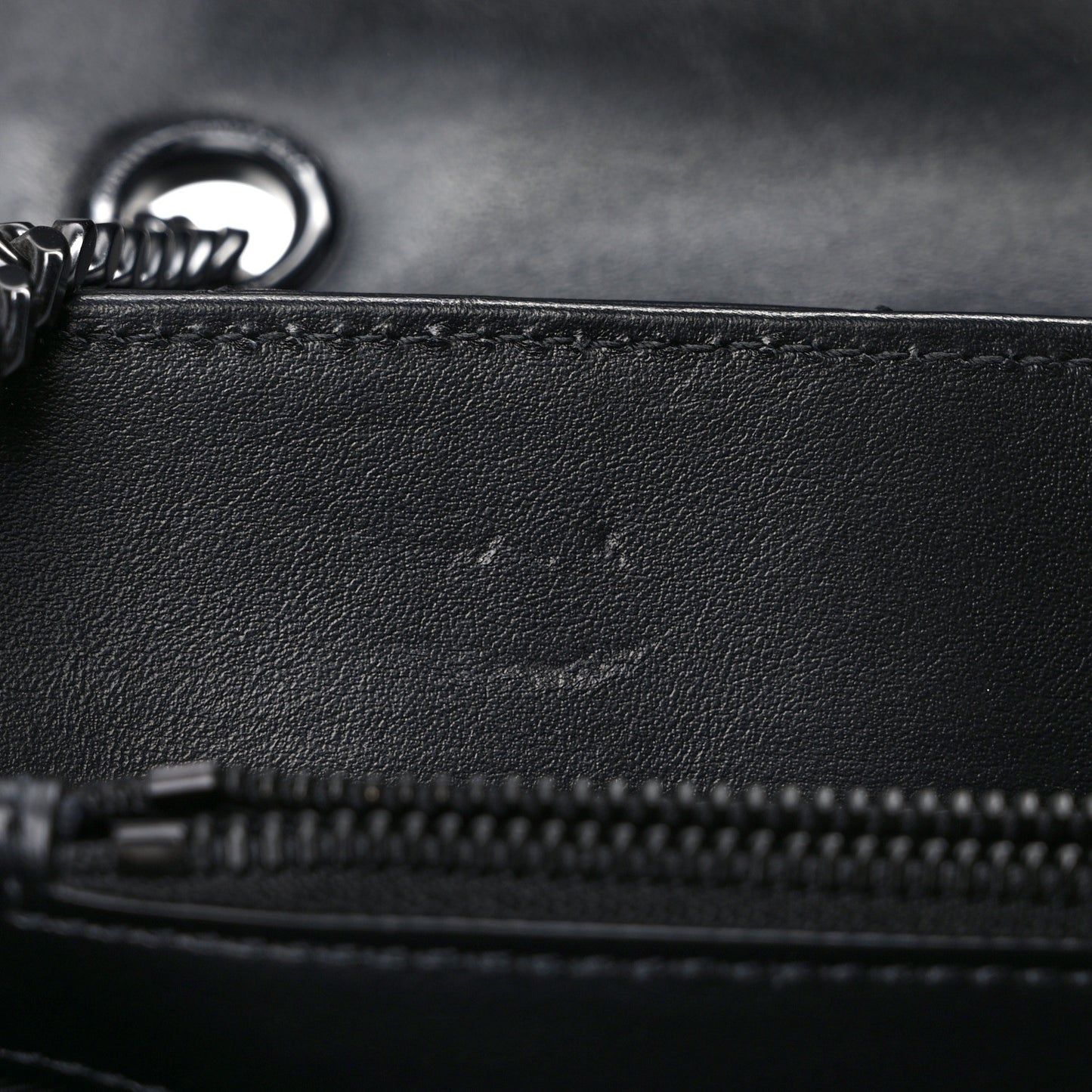 Calfskin Y Quilted Monogram Monochrome Medium Loulou Chain Satchel Black