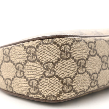 Gucci GG Supreme Monogram Textured Dollar Calfskin Web Small Ophidia GG Handbag Beige Ebony New Acero 9 of 10